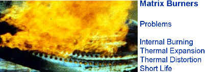 Matrix Burners -- Operational problems -- Internal Burning, Thermal Expansion & Distortion, Very Short Burner Life