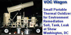 VOC Wagon at Washington, DC Environment Remediation Show -- Small Portable Thermal Oxidizer on Trailer for Soil Remediation, Tank Clean Out and Leaks
