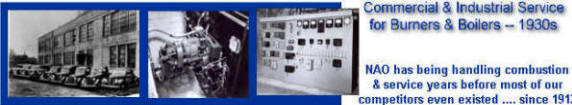 Early NAO service fleet -- burner and control panel -- 1930s -- NAO has being handling combustion & service years before most of our competitors even existed ..... since 1912