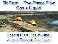 Dual Horizontal Flares in Pit for Gas / Liquid Disposal