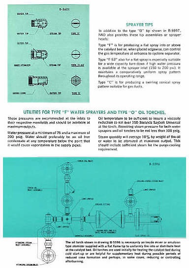 NAO Bulletin 27A - Page 3 -- Sprayer Tips Types "C", "D", "F" & "F-53" are only a few of the spray patterns available  Utilities for Type "F" Water Sprayers & Type "O" Oil Torches