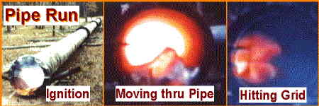 Exxon -- 24" by 250' arrestor test NAO Texas -- propane/air mixture with liquid hydrocarbon accelerators to simulate dirty pipes